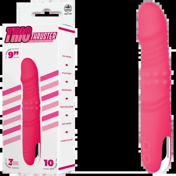 3 in 1 Silicone Vibrator (Pink)