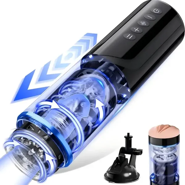 3 Speeds 6 Frequencies Rotation Ejaculating Male Auto Masturbator
