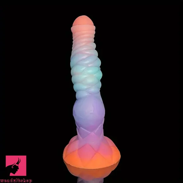 9.84in Silicone Luminous Big Dildo Animal Knot Anal Glow In Dark Prostate