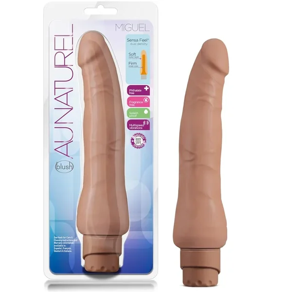 Au Naturel Miguel Vibrating Dual Density Dildo 8.5″