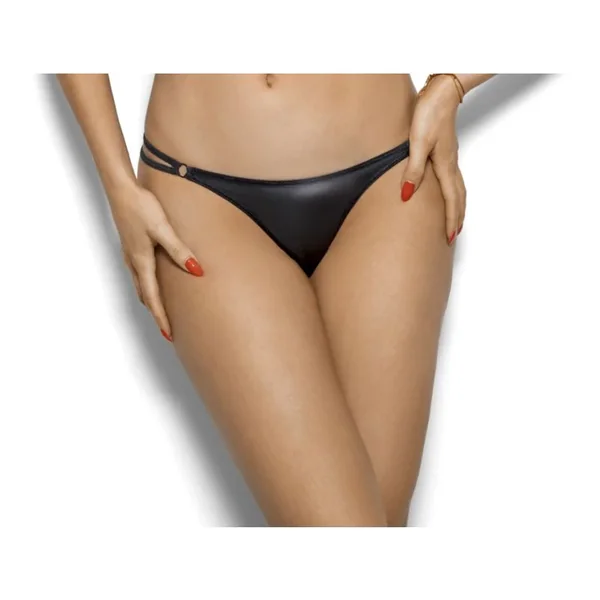 Axami Lingerie Stretch Wetlook G-String, Black, S/M