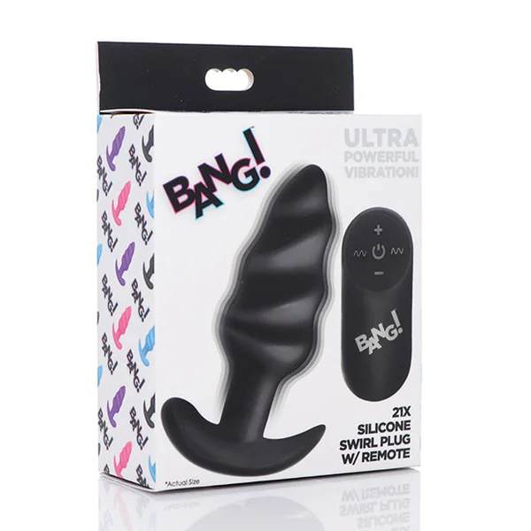 Bang! Vibrating Butt Plug W-remote Control - Black