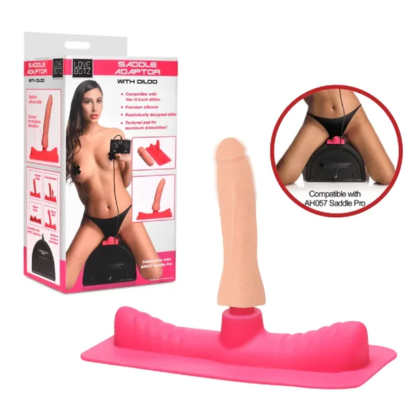 BDSM Saddle Adapter With Silicone Dildo Vac-U-Lock Compatible Adult Sex Toy