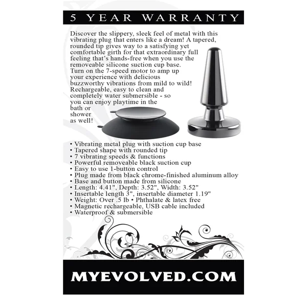 Beginner Metal Plug - Black Chrome