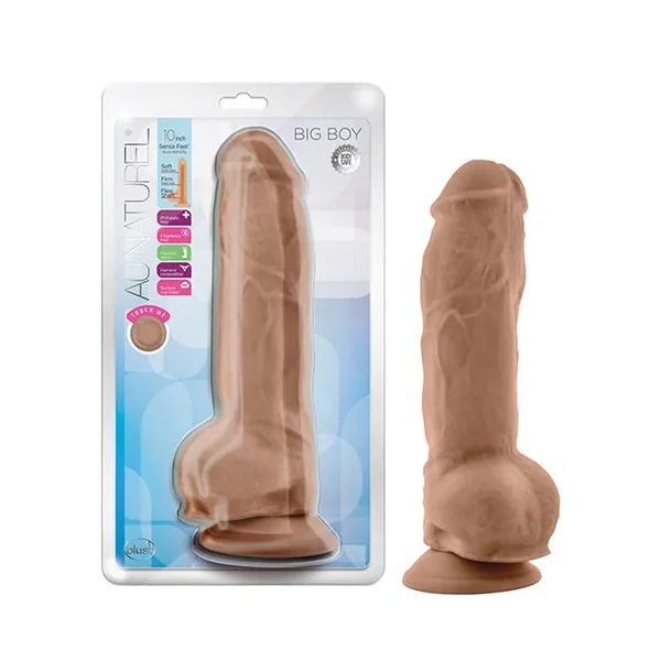 Blush Au Naturel 10″ Big Boy Dildo with Balls Tan