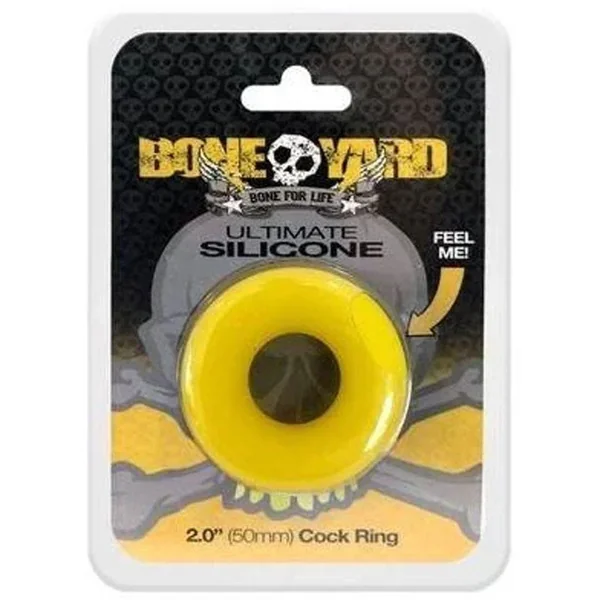 Boneyard Ultimate Silicone Cock Ring Yellow – Yellow 50mm Cock Ring