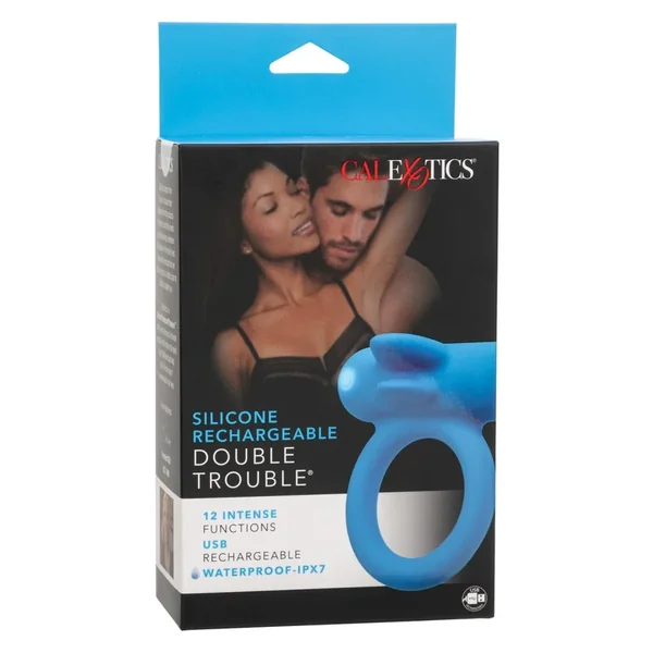 Calexotics Silicone Rechargeable Double Trouble Cock Ring