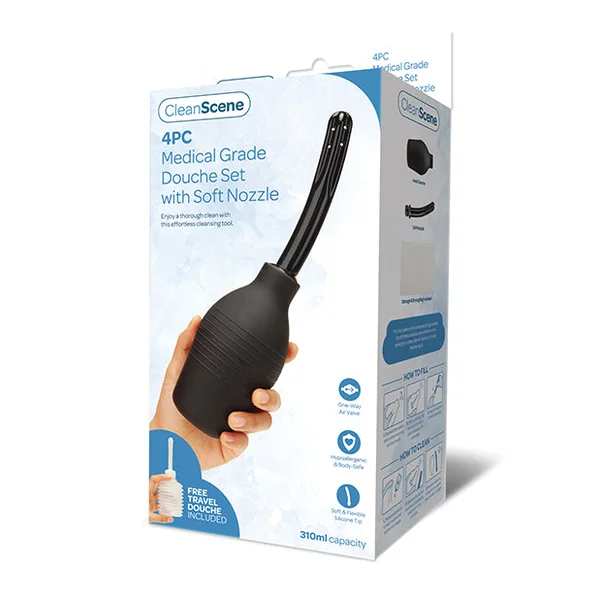 Cleanscene 4 Pc Medical Grade Douche Set W/soft Nozzle