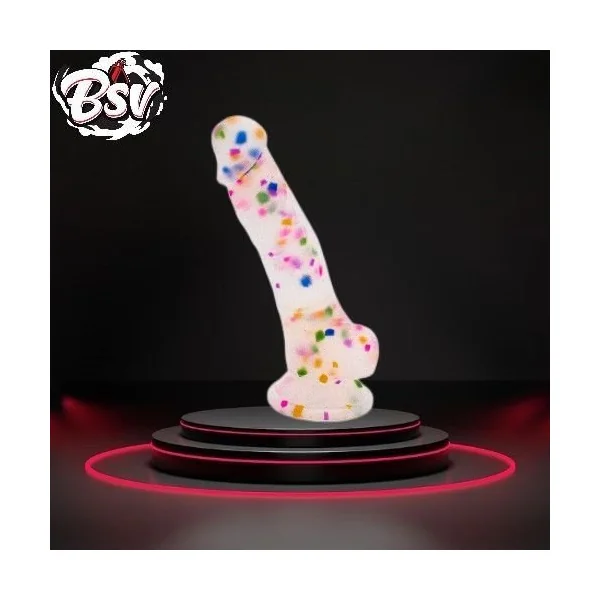 Cock-A-Palooza Confetti Silicone Suction Dildo