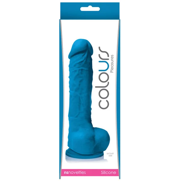Colours Pleasures 5" Dildo W-suction Cup - Blue