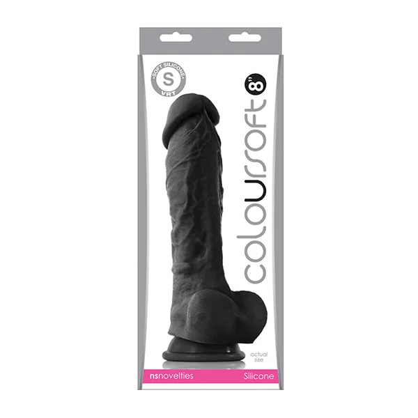 ColourSoft 8" Soft Dildo - Black
