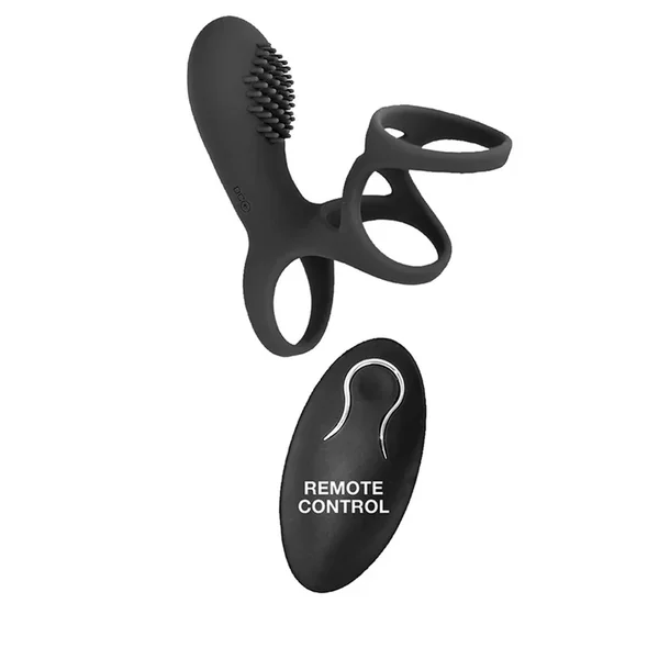 Commander Vibrating Clitoral Stimulating Cock Cage with Remote Control – Black