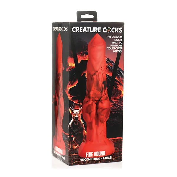Creature Cocks Fire Hound Silicone Dildo - Large Red