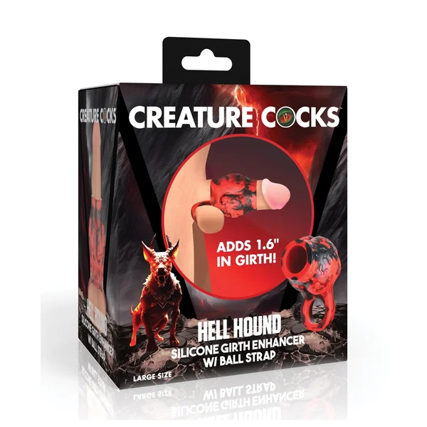 Creature Cocks Hell Bound Penis Sleeve & Ball Stretcher - Red/Black