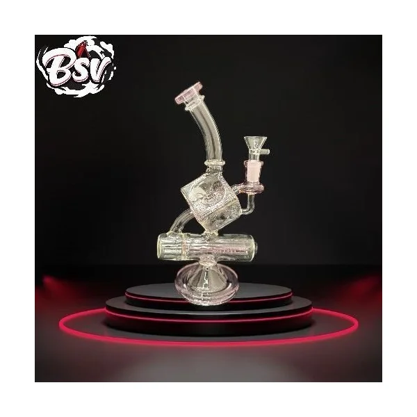 Cube Waterpipe/Rig Double Chamber W/Inline Perc