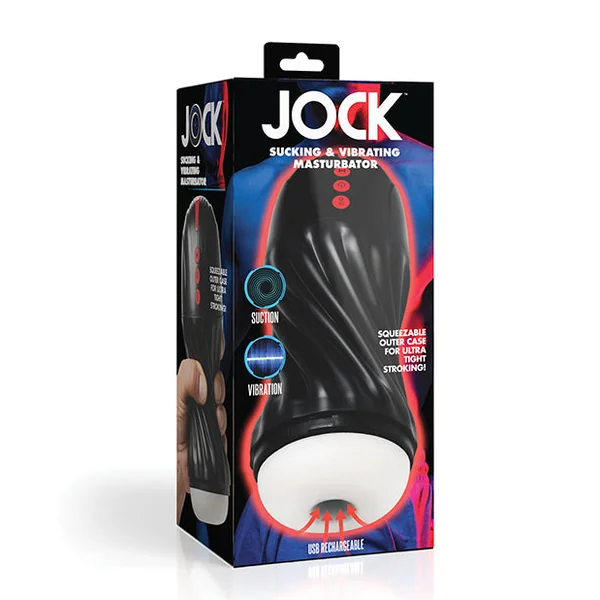 Curve Toys Jock Sucking & Vibrating Masturbator - Black