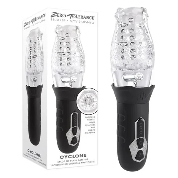 Cyclone – Rechargeable Stroker – Black/Clear