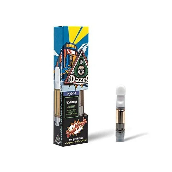 Dazed D8 1 Gram Cartridge Trainwreck Hybrid 950MG