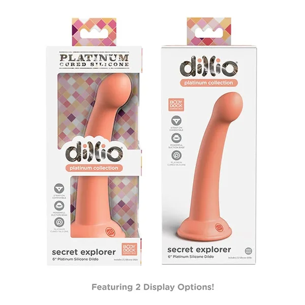 Dillio Platinum 6″ Secret Explorer Silicone Dildo – Peach