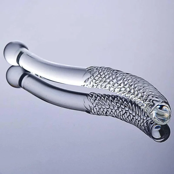 Double-Ended Pyrex Glass Dildo – Spiral & Granule G-Spot Massager