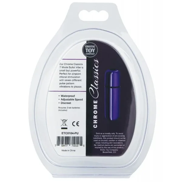 Erotic Toy Company Chrome Classics Bullet 7 Speed – Purple