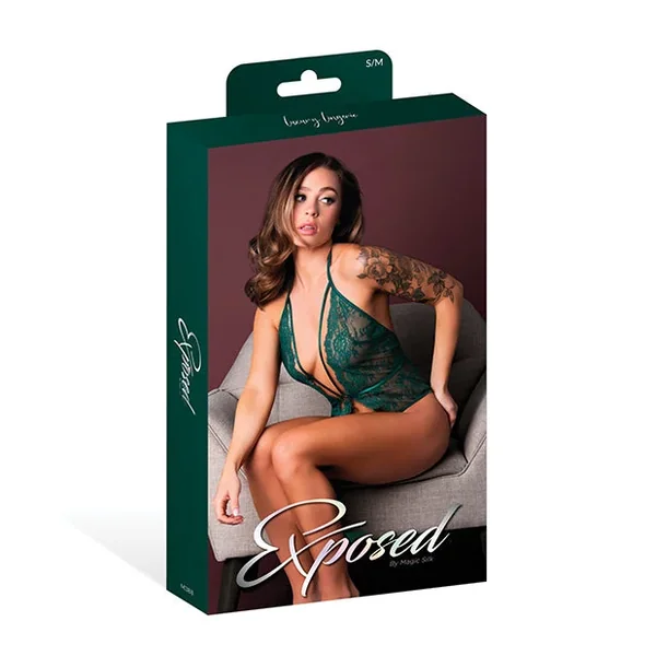 Evermore Lace Plunge Teddy – Emerald S/M