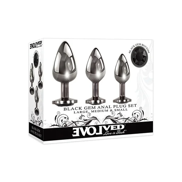 Evolved Black Gem Anal Plug set