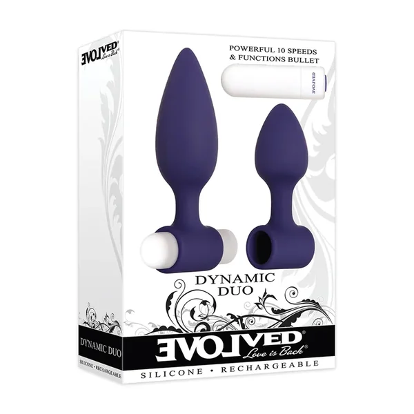 Evolved Dynamic Duo Anal Rechargeable – Purple/White