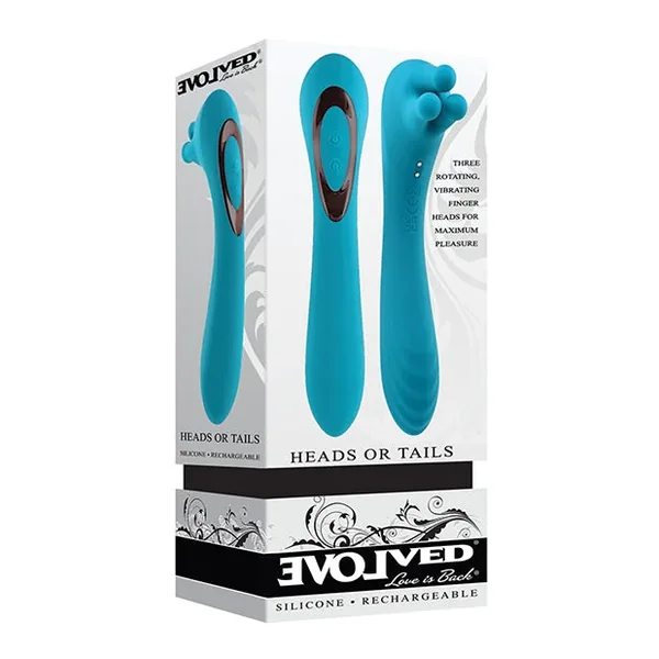 Evolved Heads or Tails Rechargeable Vibrator – Teal