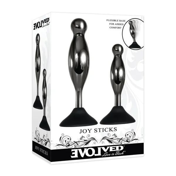 Evolved Joy Sticks 2 Pc Plug Set – Black/chrome