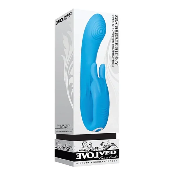 Evolved Sea Breeze Bunny Rechargeable Dual Stim – Blue