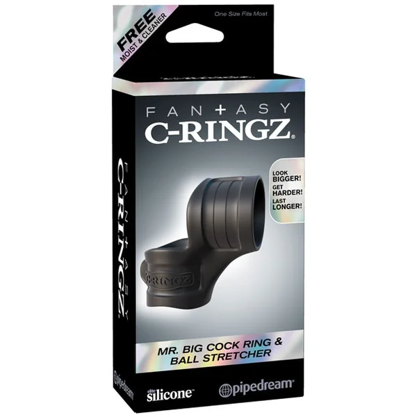 Fantasy C-ringz Mr. Big Cock Ring & Ball Stretcher - Black