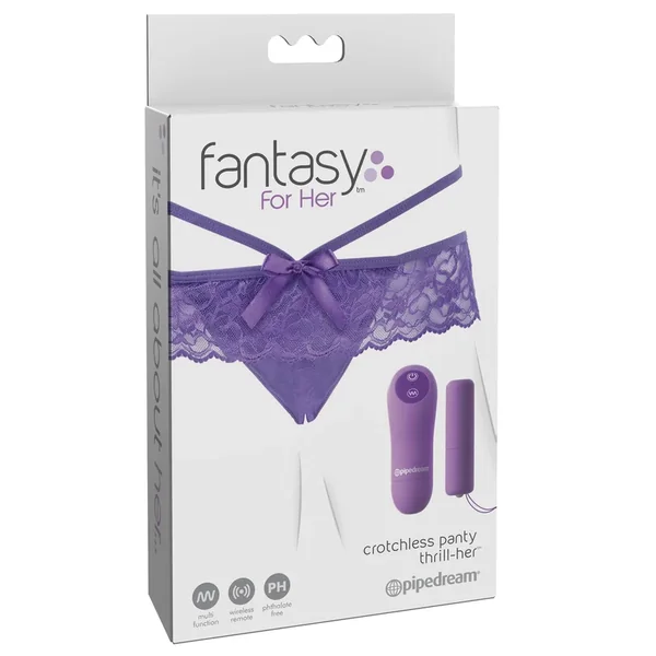Fantasy For Her Crotchless Panty Thrill Her – Purple