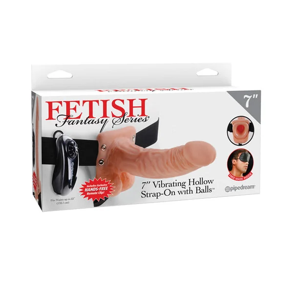 Fetish Fantasy Series 7" Vibrating Hollow Strap On W-balls - Flesh