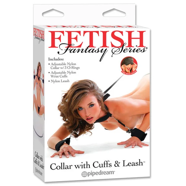 Fetish Fantasy Series Collar W-cuffs & Leash - Black