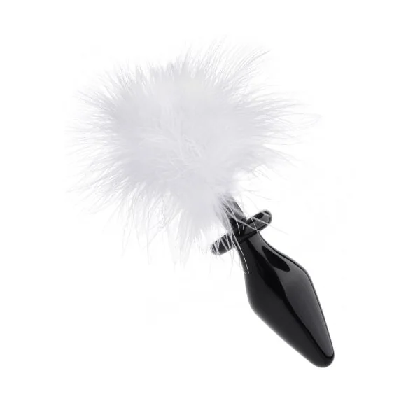 Fluffer Bunny Tail Glass Anal Plug