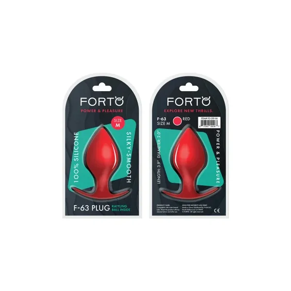 Forto F-63 Rattler Spade Silicone Anal Plug, Medium, Red