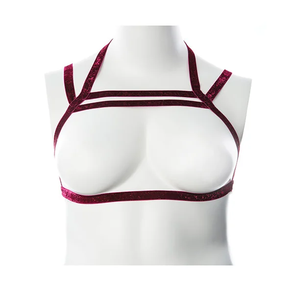 Gender Fluid Sugar Coated Harness - S-l Raspberry Glitter