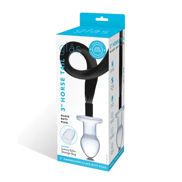 GLAS 3 HORSE TAIL GLASS BUTT PLUG “