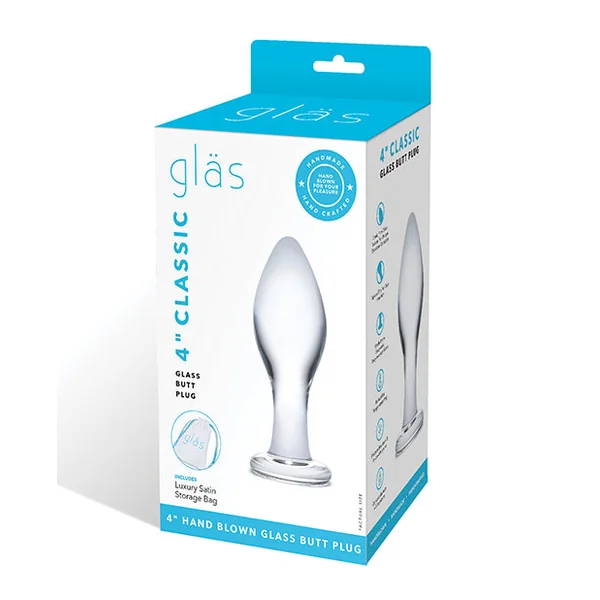 Glas 4" Classic Butt Plug - Clear