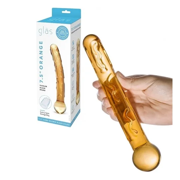 Glas 7.5 Inch Orange Tickler Glass Dildo
