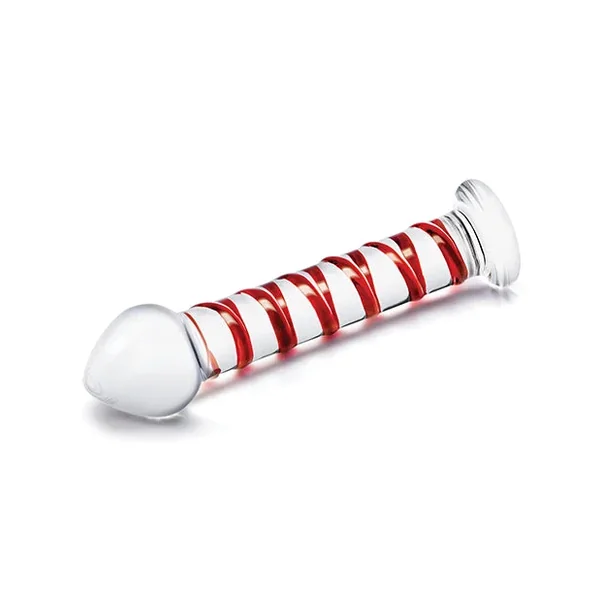 Glas 8″ Mr. Swirly Glass Dildo – Red