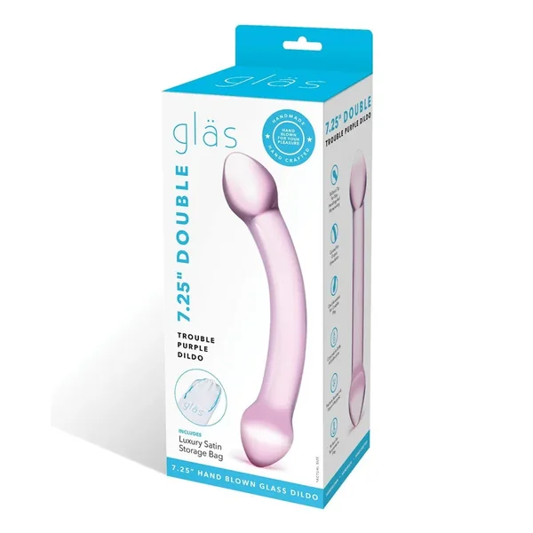 Glas Double Trouble Glass Dildo – Purple