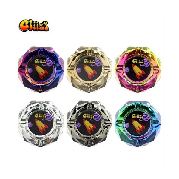 Gliizy Glass High Quality Diamond Ashtray Space Silver