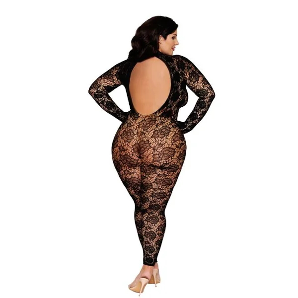 GLOVED BODYSTOCKING BLACK Q/S