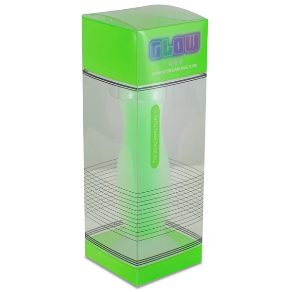 GLOW REVO SILICONE GID BUTT PLUGS 4IN GREEN