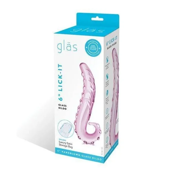 gläs Lick-It 6″ Glass Dildo -Pink