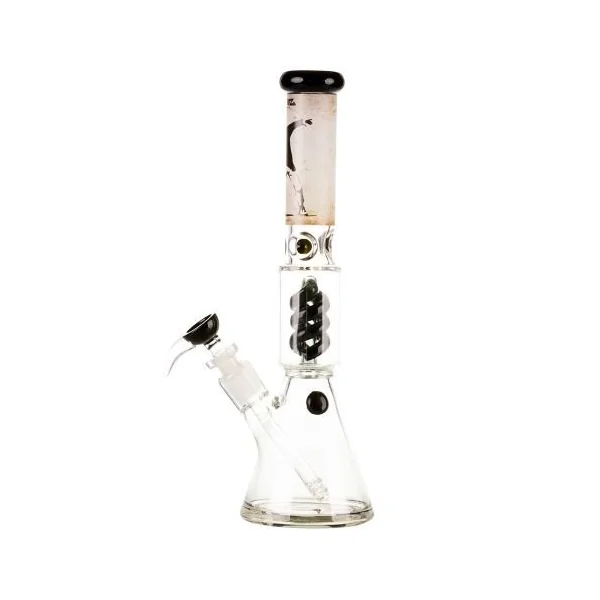 G-Rollz Banksy’s ‘Flower Thrower’ Spiral Perc Beaker Yellow 35CM