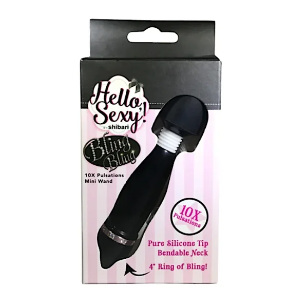 Hello, Sexy! “Bling” Mini Wand -Black