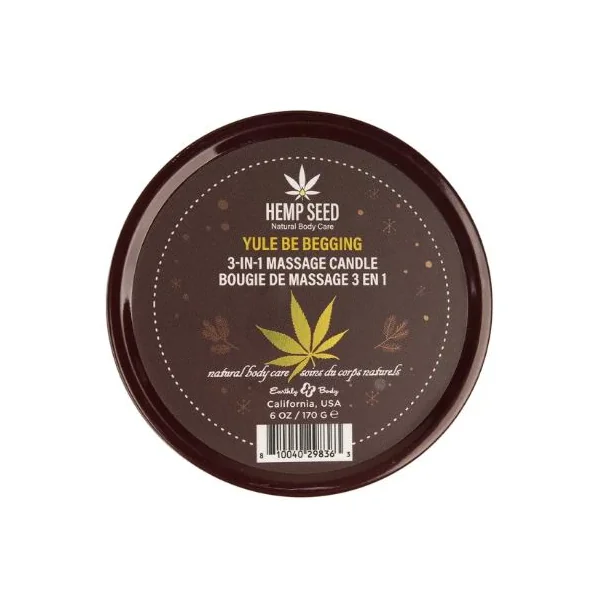 HEMP SEED 3-IN-1 MASSAGE CANDL YULE BE BEGGING 6OZ